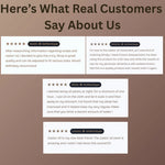Customer testimonials for Hearth & Flora castor oil pack showing five-star verified reviews